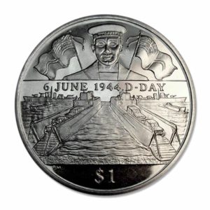British Virgin Islands - World War II - Naval Forces At D - Day - 2004 - 0ne Dollar Crown - BU