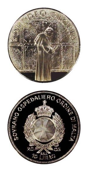 Knights Of Malta-Life Of Pope John Paul II-Proof Crown-Prayer At The Wailing Wall-10 Liras