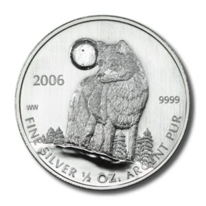 Canada - Howling Wolf - $1 - 2006  - 1/2 Ounce .9999 Fine Silver  - Brilliant Uncirculated