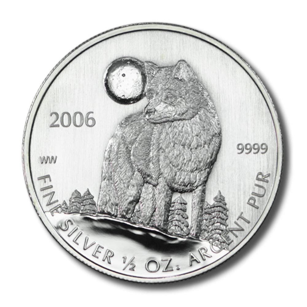 2006 Canada 1/2 oz .9999 Silver Wolf Sealed — SKU #70612 