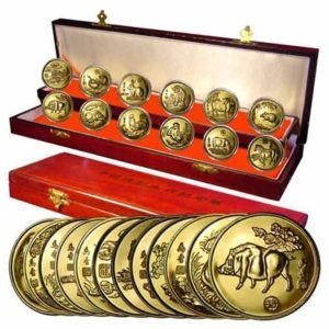 China - Zodiac - Proof Medals Of Shengxiao Series - Cherrywood Presentation Case