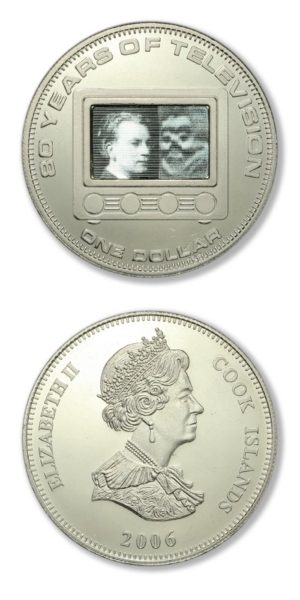 Cook Islands - 80 Years of Television - $1 - 2006 - Latent Image - Brilliant Uncirculated