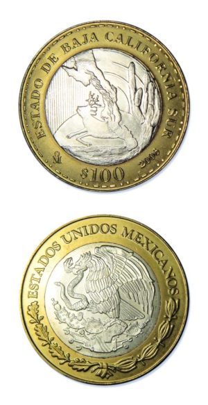 Mexico-State Of Baja California Sur-2006-100 Pesos Silver & Brass Bimetallic Crown-0.64865 A