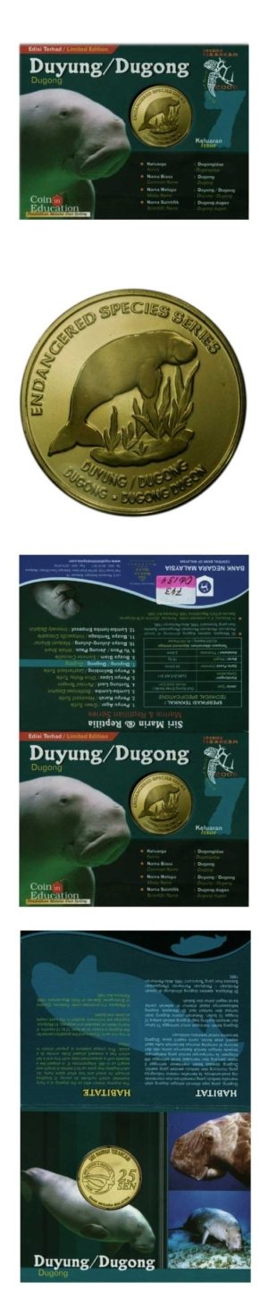 Malaysia - Endangered Species - Dugong - 25 Sen - 2006 - Brilliant Uncirculated - Display Card