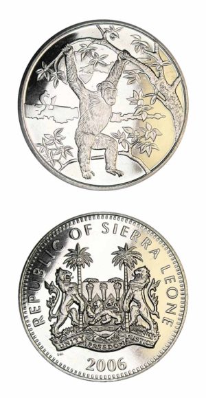 Sierra Leone - Legal Tender Wildlife Coin - Chimpanzee - 2006 - Brilliant Uncirculated - Prooflike