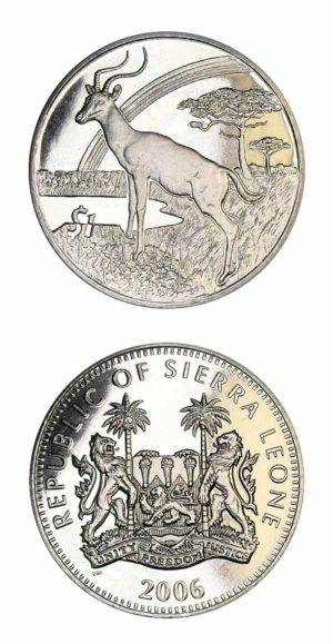 Sierra Leone - Legal Tender Wildlife Coin - Impala - 2006 - Brilliant Uncirculated - Prooflike