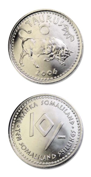 Somaliland - Zodiac Coin - Taurus - 10 Shillings - 2006 - Uncirculated