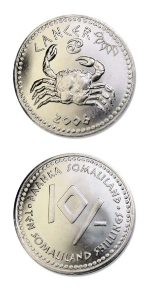 Somaliland - Zodiac Coin - Cancer - 10 Shillings - 2006 - Uncirculated