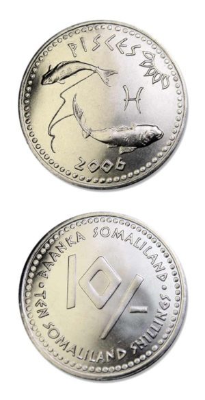 Somaliland - Zodiac Coin - Pisces - 10 Shillings - 2006 - Uncirculated