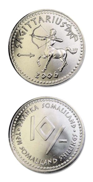 Somaliland - Zodiac Coin - Sagittarius - 10 Shillings - 2006 - Uncirculated