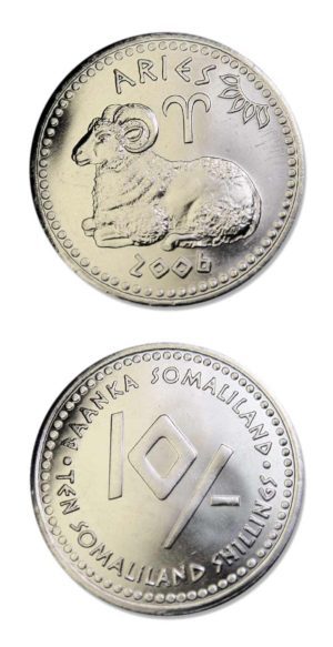 Somaliland - Zodiac Coin - Aries - 10 Shillings - 2006 - Uncirculated