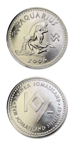 Somaliland - Zodiac Coin - Aquarius - 10 Shillings - 2006 - Uncirculated