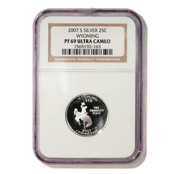USA - Wyoming - State Quarter - 2007 S - Silver Proof - NGC PF 69 Ultra Cameo