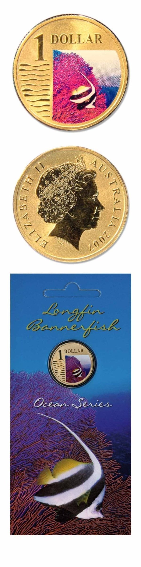 Australia - Longfin Bannerfish - One Dollar - 2007 - Ocean Series - Display Card