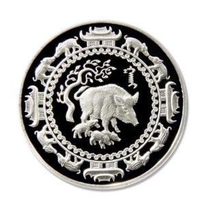Mongolia - Year of the Pig - 500 Tugrik (Terper) - Proof Silver Crown
