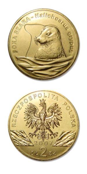 Poland - Grey Seal - 2 Zloty - 2007 - Uncirculated Nordic Gold Coin