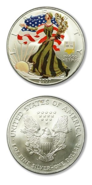 USA - Colored American Silver Eagle - $1 - 2007 - Summer - Brilliant Uncirculated