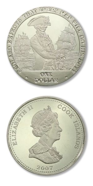 Cook Islands - Admiral Horation Nelson - $1 - 2008 - Prooflike