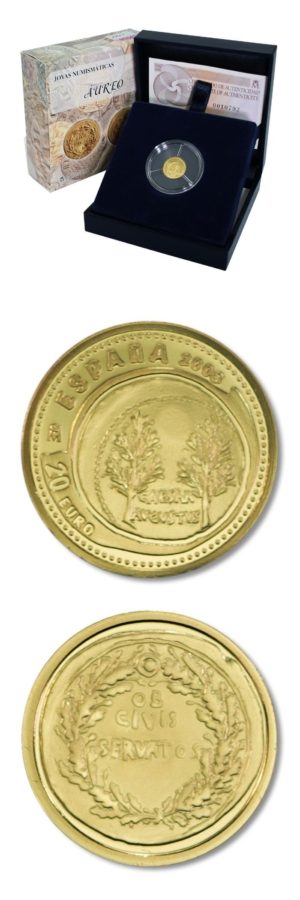 Spain - Roman Aureus - 20 Euro - 2008 - Proof Gold Coin - Case & COA
