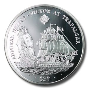 British Virgin Islands - Admiral Horatio Nelson - $30 - 2008 - 5 Ounce Proof  - Silver Crown