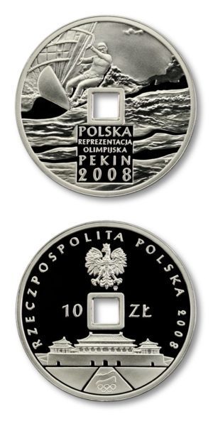Poland - Beijing Olympics - Windsurfing - 10 Zlotych - 2008 - Proof Silver Crown