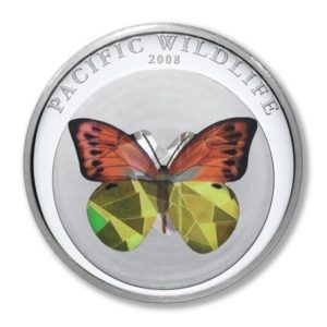 Palau - Prism Butterfly - Orange Hebomoia leucippe - $1 - 2008 - Proof