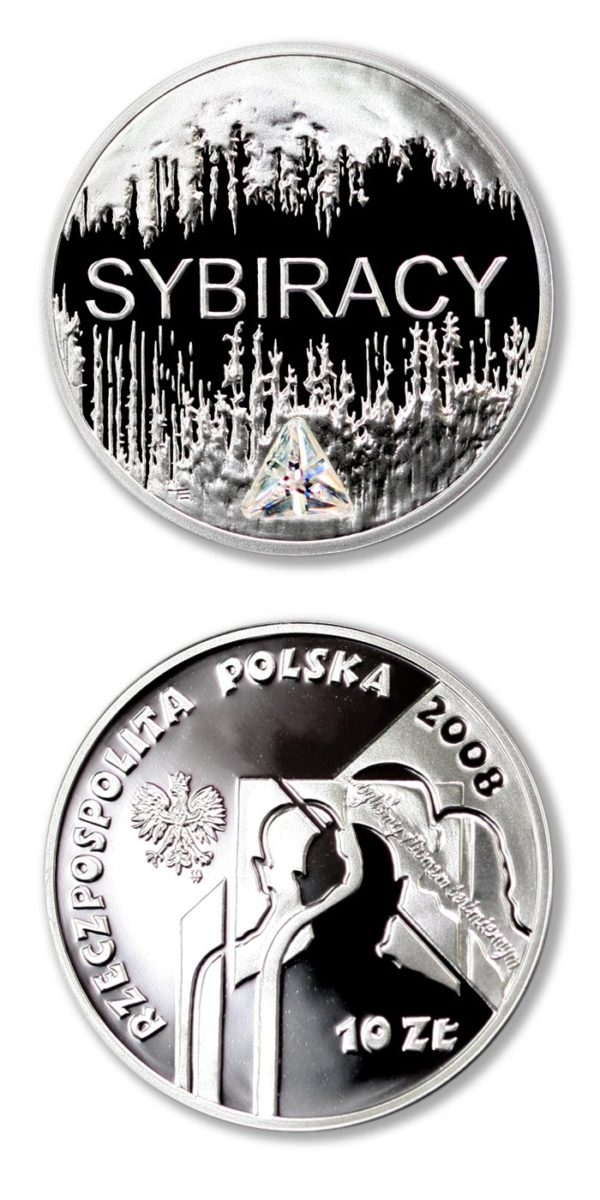 Poland - Sibiracy - Siberian Exiles - 10 Zlotych - 2008 - Proof Silver Crown - Zirconium Star