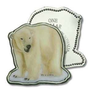 Somalia - Endangered Wildlife - Polar Bear - $1 - 2008 - Proof - Enameled Coin