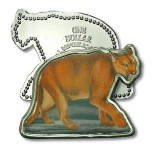 Somalia - Endangered Wildlife - Cougar - $1 - 2008 - Proof - Enameled Coin
