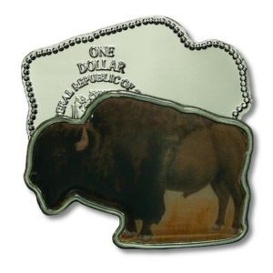 Somalia - Endangered Wildlife - Bison (American Buffalo) - $1 - 2008 - Proof - Enameled Coin