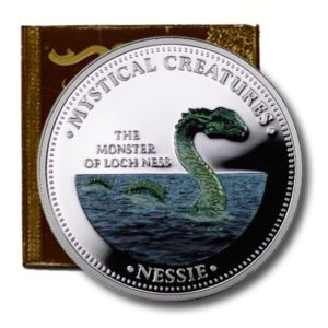 Cook Islands - Mystical Creatures - Loch Ness Monster - $1 - 2009 - Proof Colorized Crown - COA