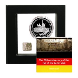 Isle of Man - Brandenburg Gate Proof Silver Crown - Piece of Berlin Wall - '09 - Display Case & COA