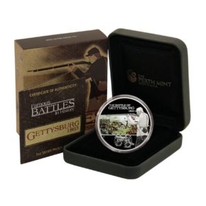 Tuvalu - Battle of Gettysburg - $1 - 2009 - Proof Silver Coin - Mint Box & COA