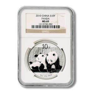 Authentic Mint Condition Chinese Silver Panda Coin from the year 2010
