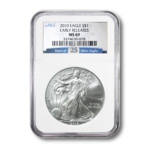 United States - Silver Eagle - $1 - 2010 - NGC MS69 - Early Releases