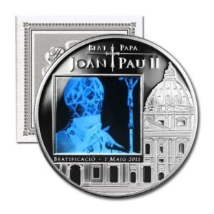 Andorra-Hologram-Beatification of Pope John Paul II-5 Diners-2011 -Proof Silver Crown -COA