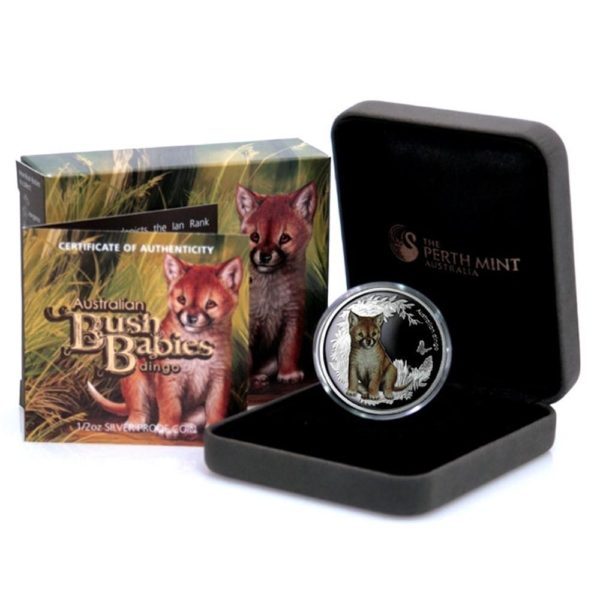 Australia-Australian Bush Babies-Dingo-50 Cents-2011 -Proof Silver Crown-Mint Box & COA