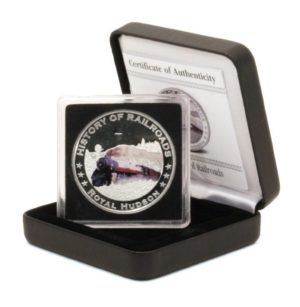 Liberia-History of Railroads-Royal Hudson-$5-2011 -Colored Proof Silver Coin-Box & COA