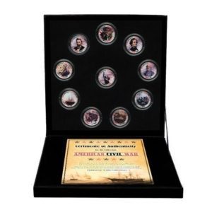 USA-150th Anniversary-American Civil War-(10) Enameled Coins-2011 -Mint Box & COA-Color
