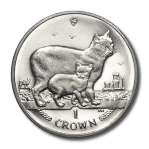 Isle of Man - 25th Anniversary - Manx Cat & Kitten - One Crown - 2012  - Brilliant Uncirculated