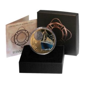 BVI - RMS Titanic - Embedded Crystal - $2 - 2012  - Proof Colored Bronze Coin - Mint Box & COA
