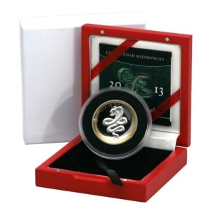 Palau-Year of the Snake-$5-2013 -Proof Silver Crown-Crystal Eye-Mint Issued Box & COA