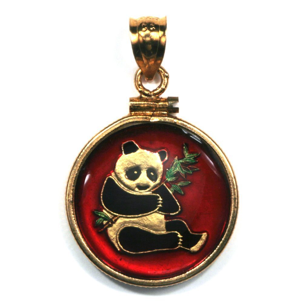 Authentic Chinese Panda Coin Pendant 14k Bezel 1/4ozt 999 Gold 1985 25 –  Jewelryauthority