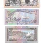 Ship Banknotes 10 Note Set Europe, Africa, Asia, South America Crisp Unc