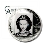 2013 $5 Hollywood Legends - Vivien Leigh Proof Silver Coin from Cook Islands - ASW 0.7435 oz