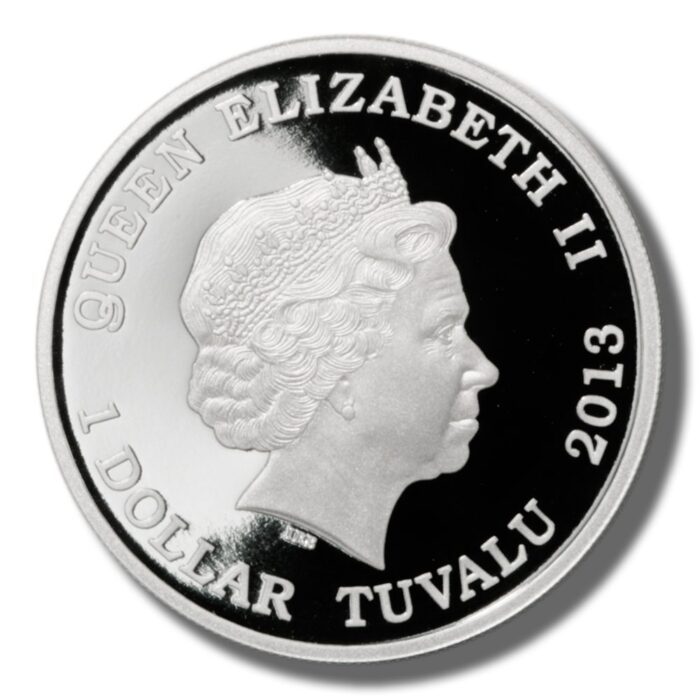 2013 Tuvalu Three-headed Dragon $1 Proof 1 oz .999 ASW Silver Coin - Image 3