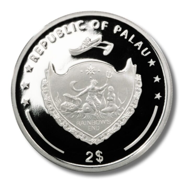 2014 Palau Year of the Horse $2 Colorized 1/2oz .999 Silver Coin - Image 3