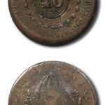Brazil 40 Reis Counterstamped 1835  Host Coin 1829 B Pedro I 80 Reis VG