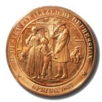 Franklin Mint History of US 1st Great Depression 1837 45mm Proof Bronze Medal