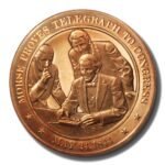 Franklin Mint History of US Samuel Morse & the Telegraph 1844 45mm Proof Bronze Medal
